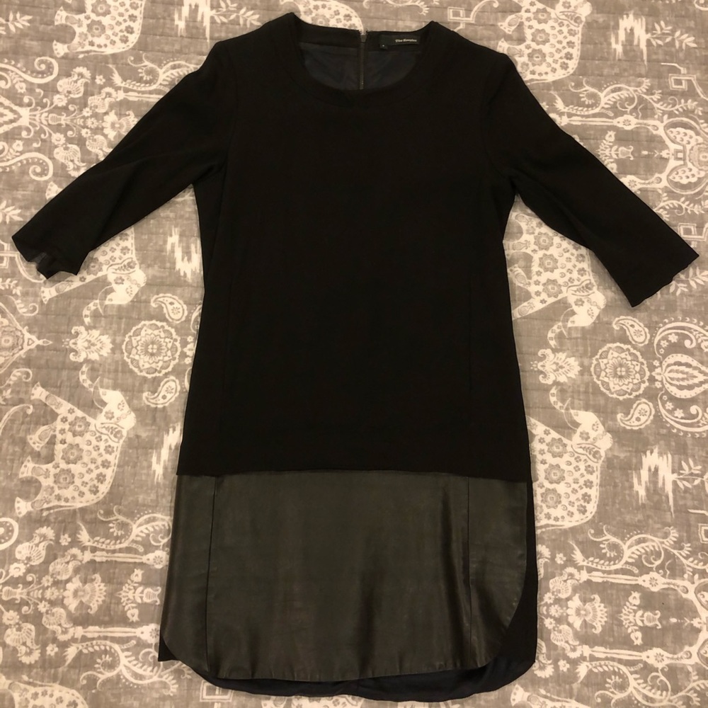 The Kooples Crepe and Leather Dress